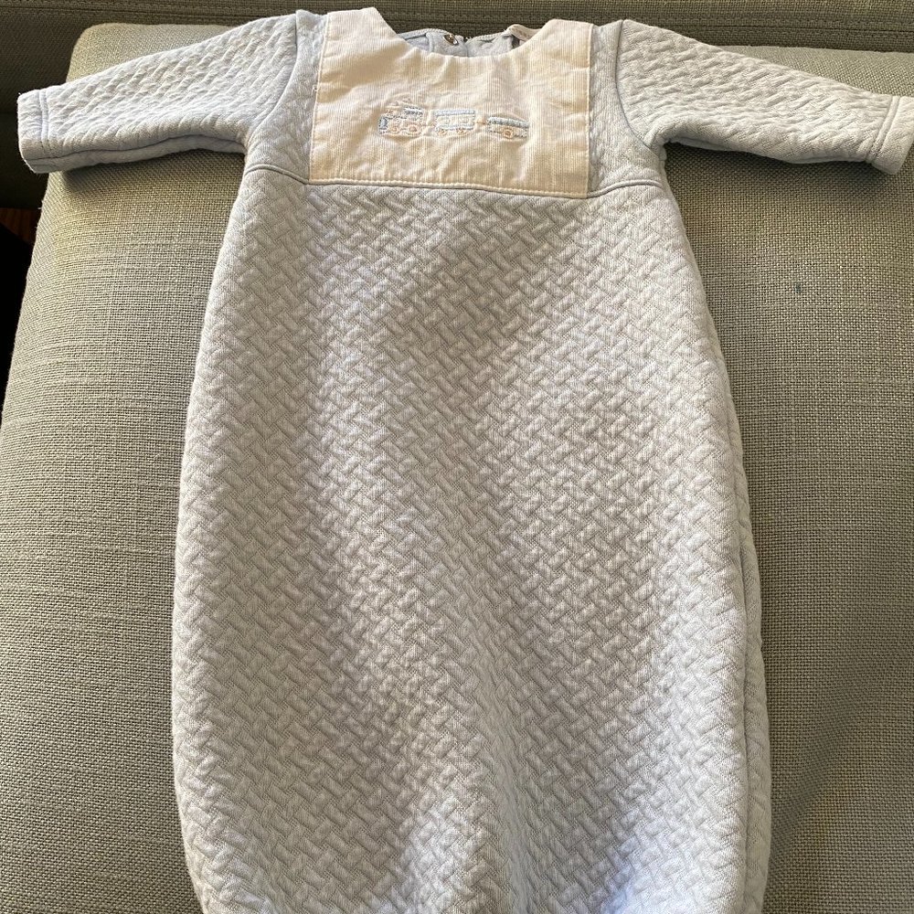 Kissy Kissy Quilted Sleeping Gown and Hat Train Pima cotton